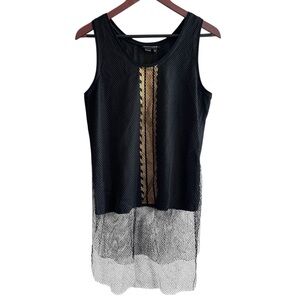 Sachin & Babi Karma Black Mesh Hi-Low Tank Top Size Medium